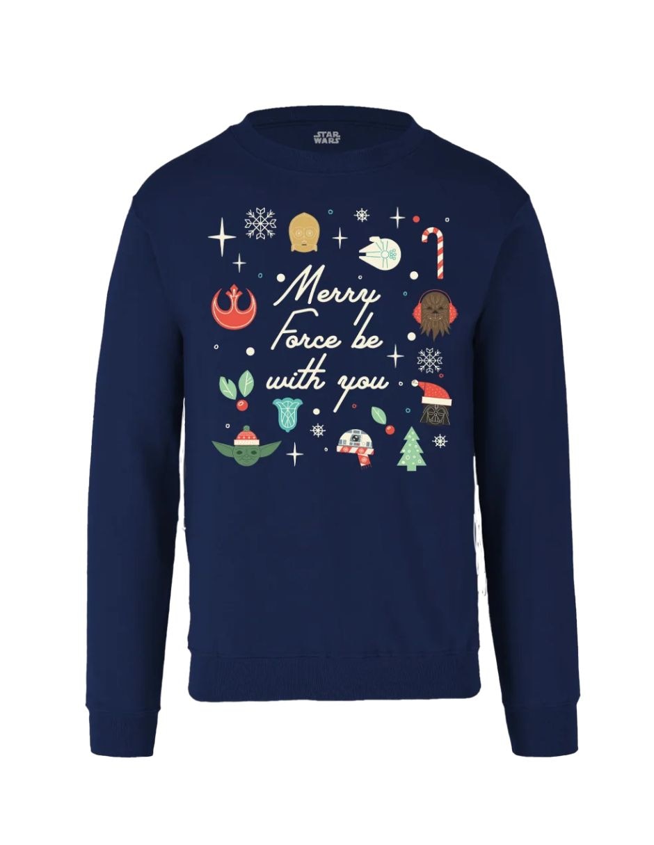Set sudadera/Sudadera Sudadera Star Wars Hombre Mujer Azul Marino Disney Original Merry Force para hombre 4