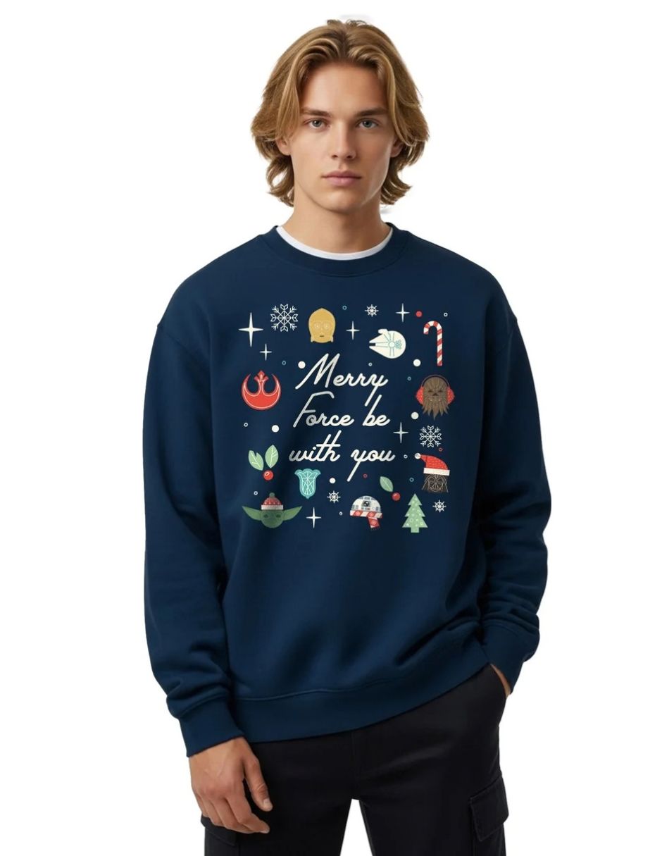 Set sudadera/Sudadera Sudadera Star Wars Hombre Mujer Azul Marino Disney Original Merry Force para hombre Set sudadera/Sudadera Sudadera Star Wars Hombre Mujer Azul Marino Disney Original Merry Force para hombre
