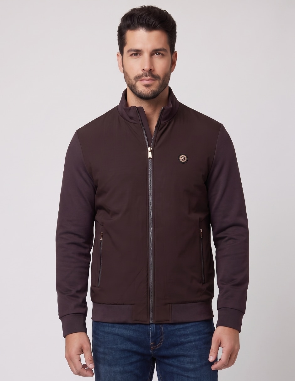 Chamarra Casual No de Algodón y poliéster Cuello con cierre para hombre Chamarra Casual No de Algodón y poliéster Cuello con cierre para hombre
