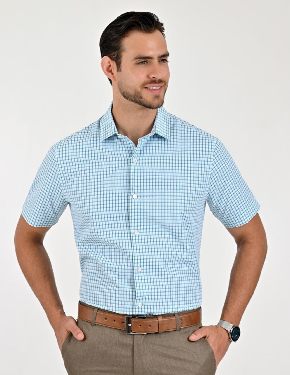 Camisa casual manga corta para hombre