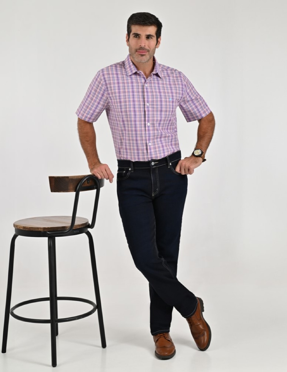 Camisa casual manga corta para hombre 6