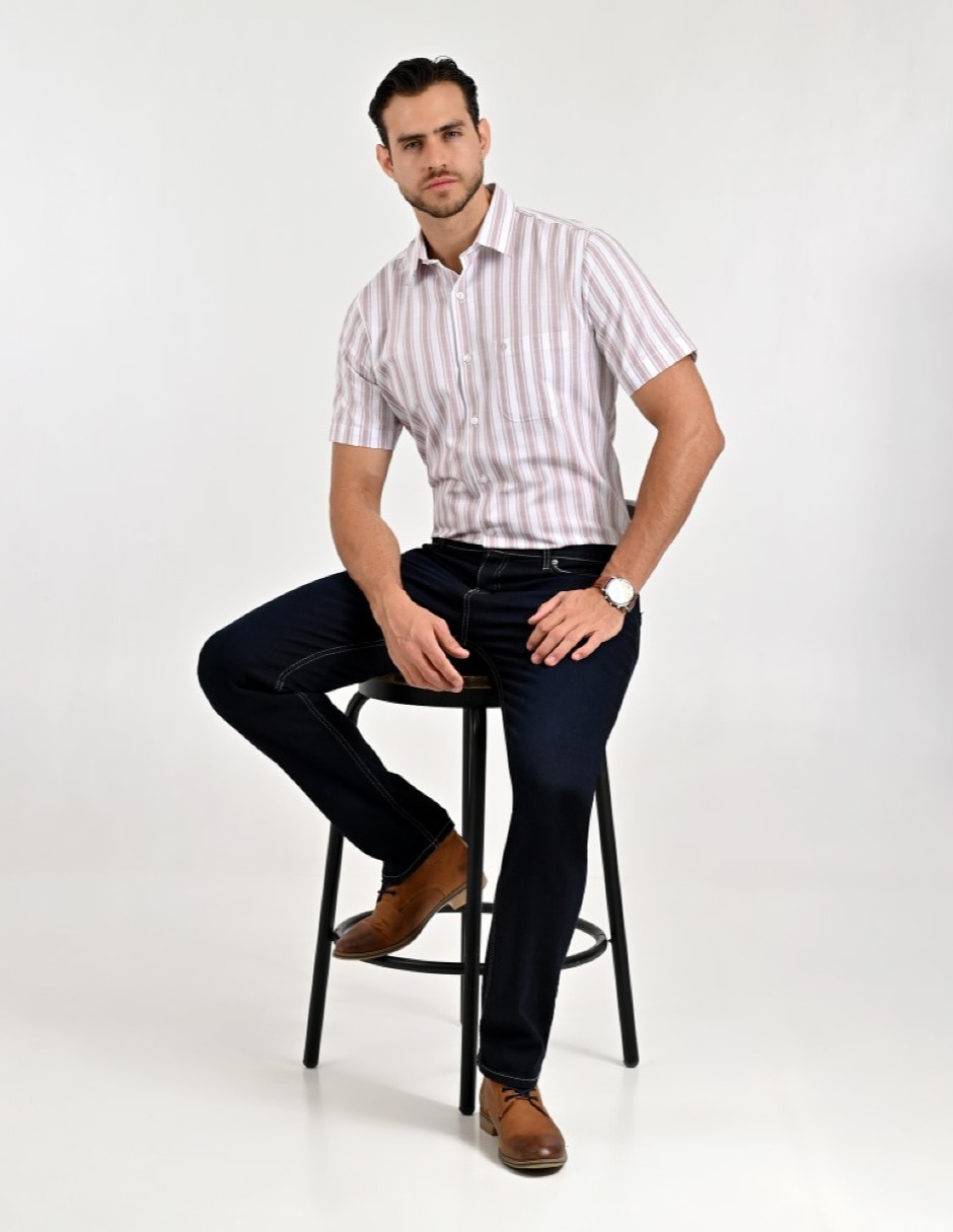 Camisa casual manga corta para hombre 6