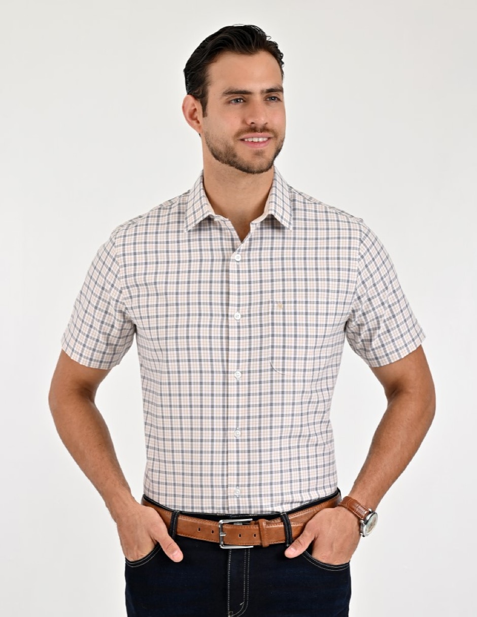 Camisa casual manga corta para hombre