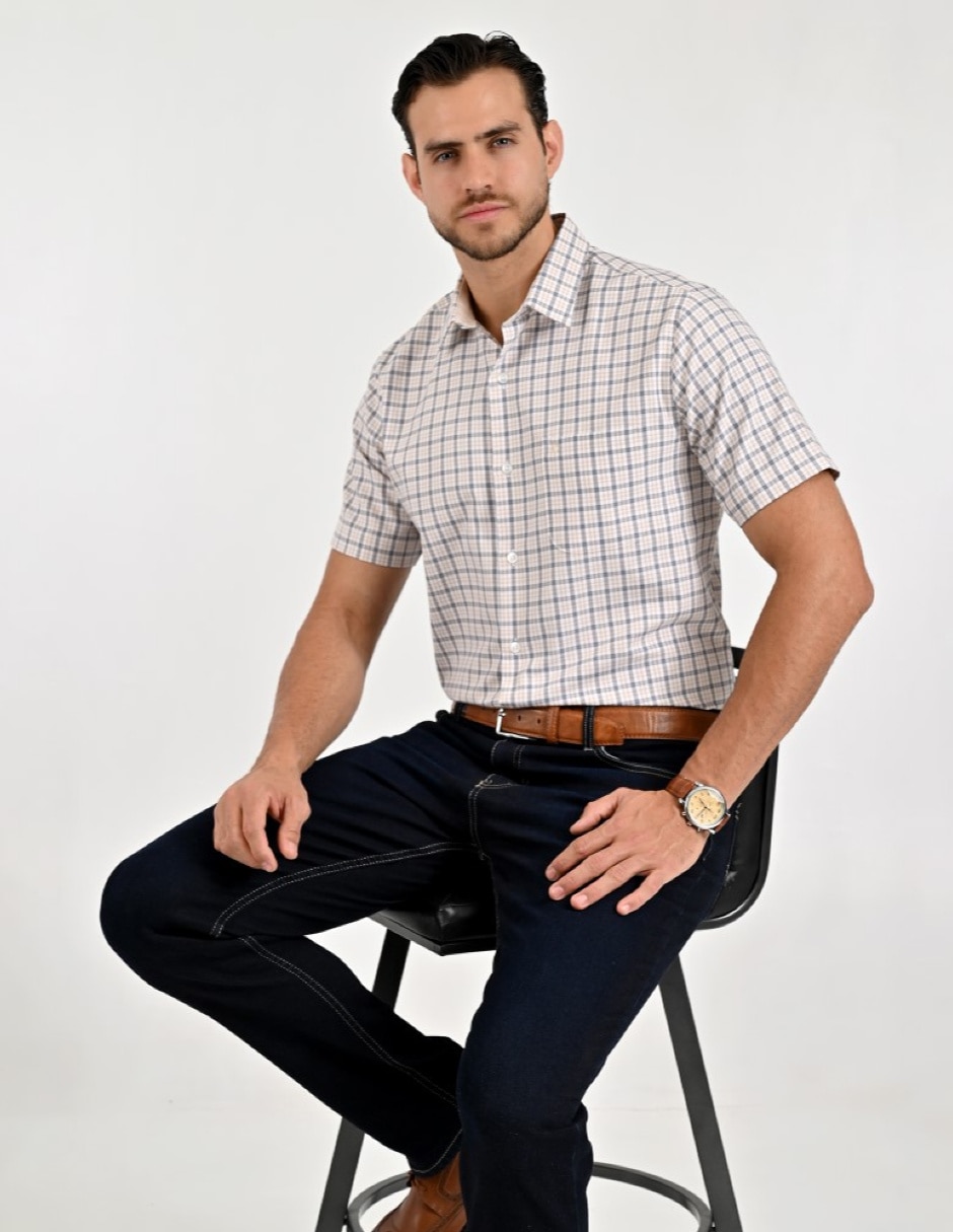 Camisa casual manga corta para hombre 5