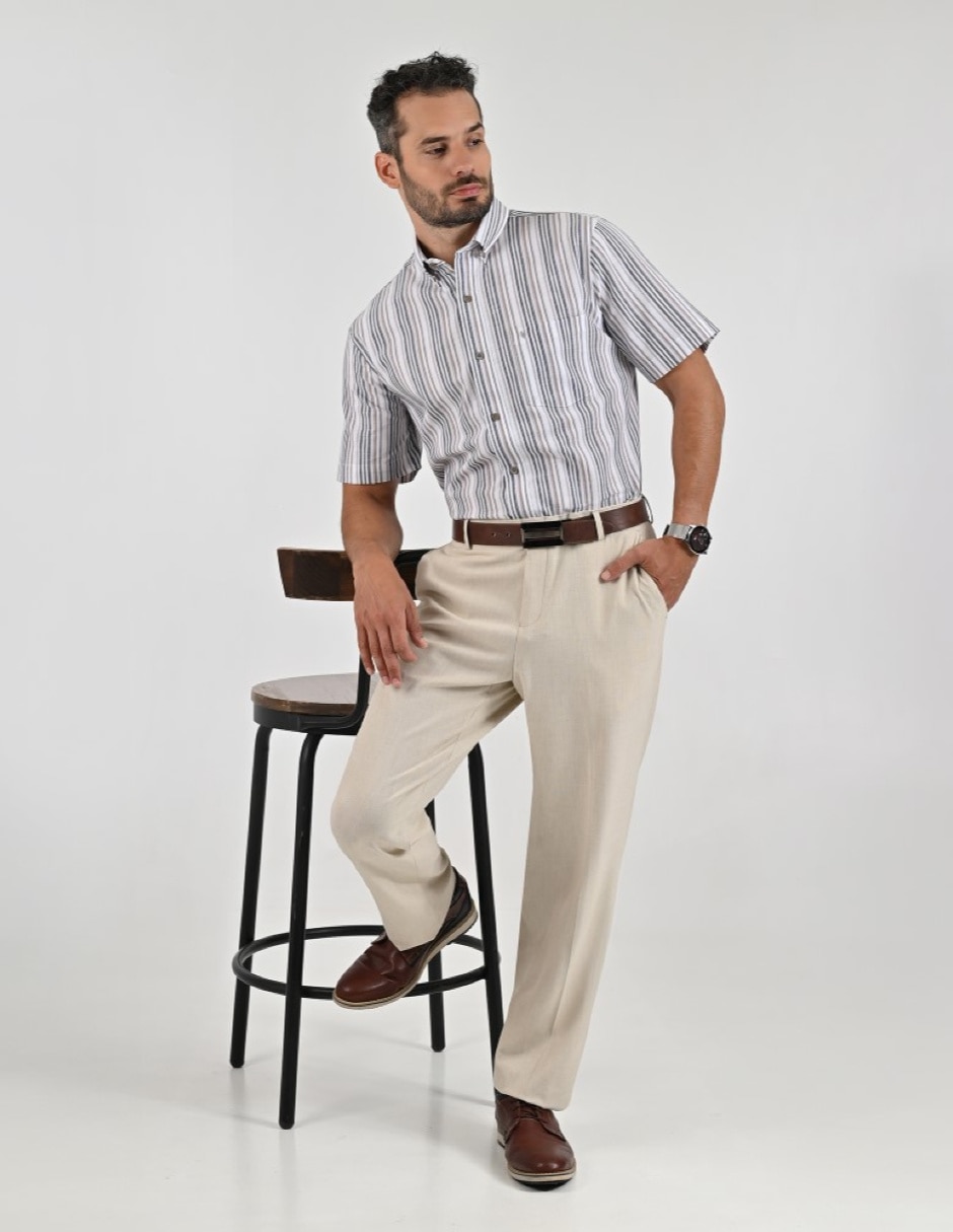 Camisa casual manga corta para hombre 6