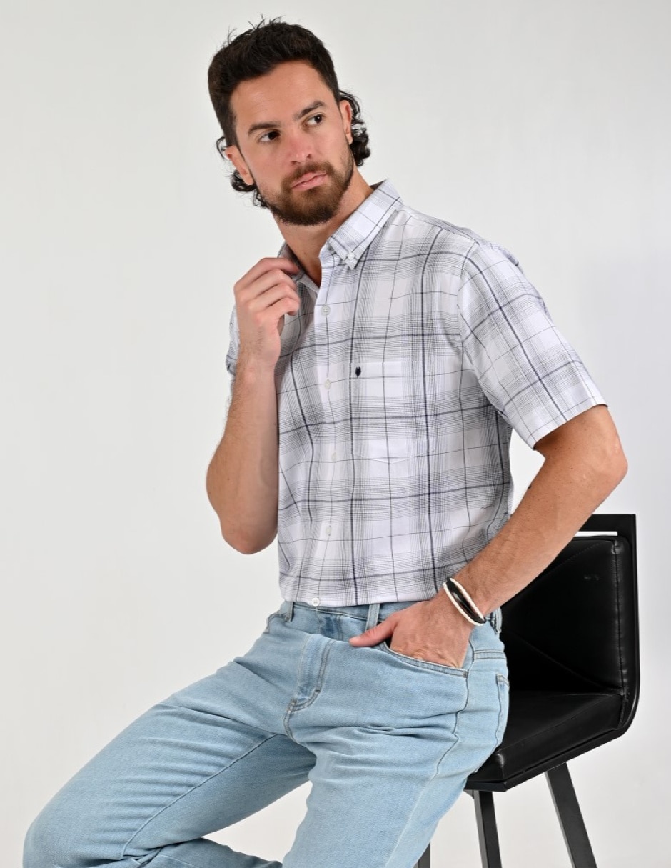 Camisa casual manga corta para hombre 6