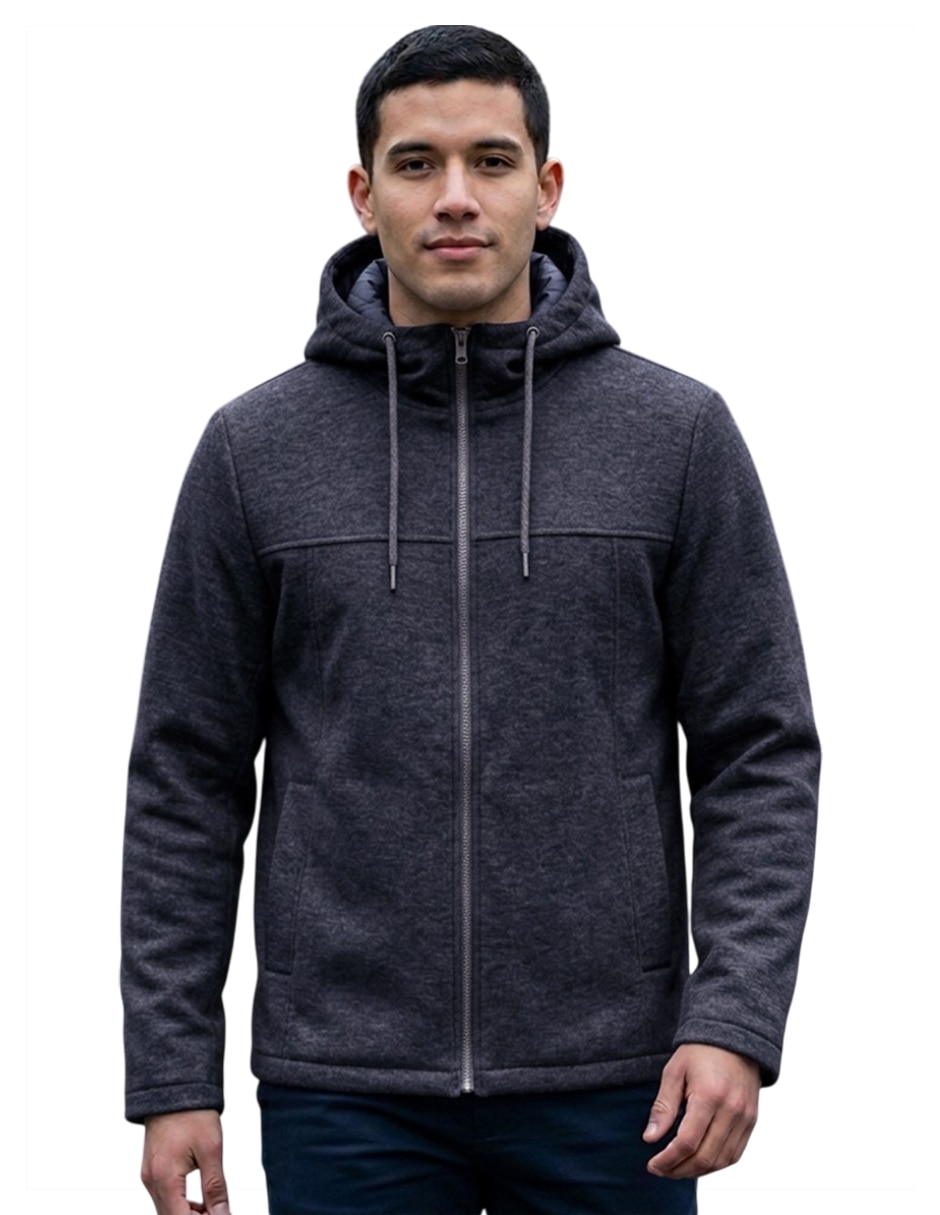 Chamarra casual con capucha para hombre 1