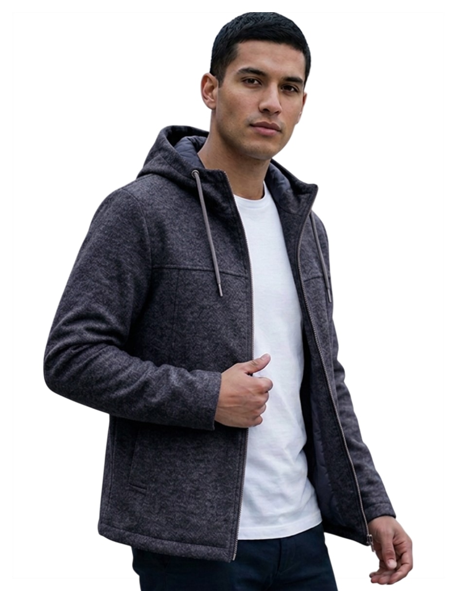 Chamarra casual con capucha para hombre 4