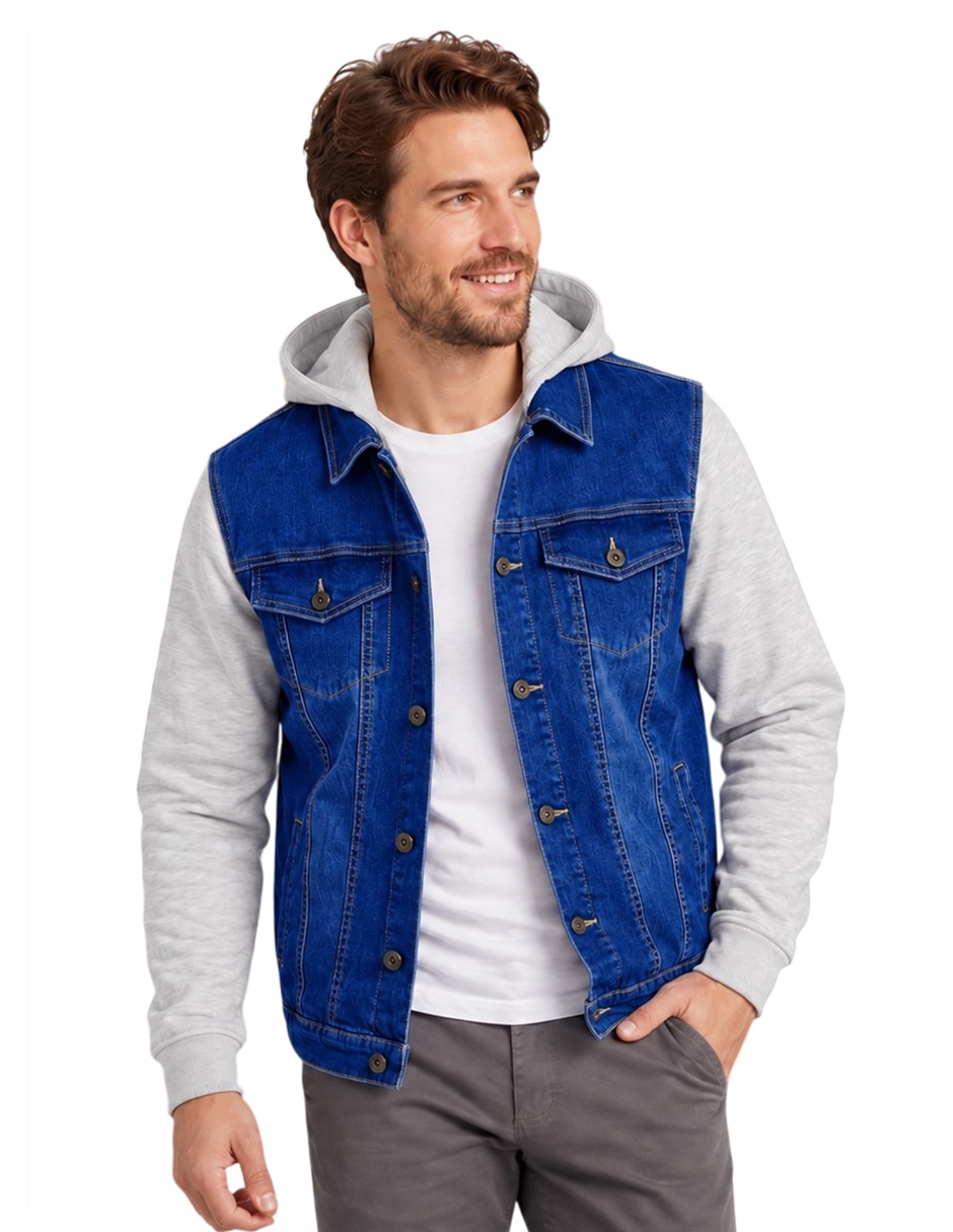 Chamarra casual con capucha para hombre 1