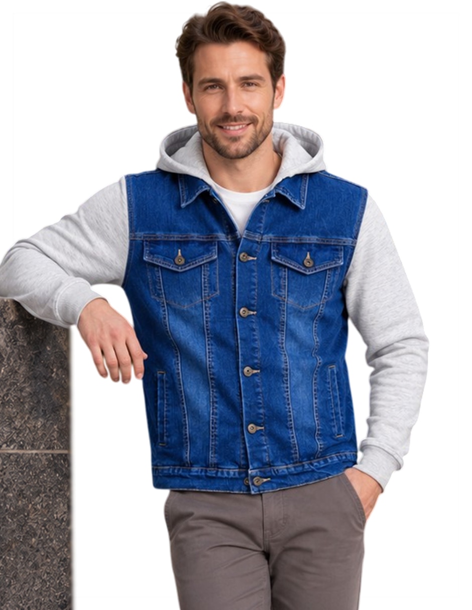 Chamarra casual con capucha para hombre 4
