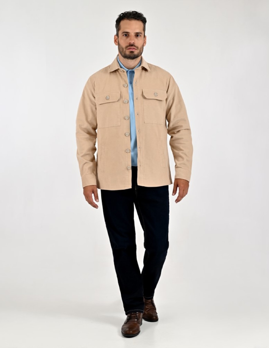 Chamarra casual de algodón con bolsillos para hombre 5
