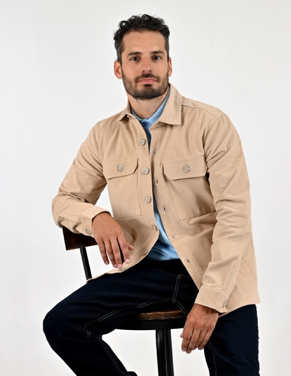 Chamarra casual de algodón con bolsillos para hombre 6