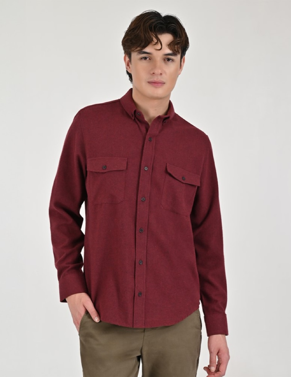 Camisa casual manga larga para hombre