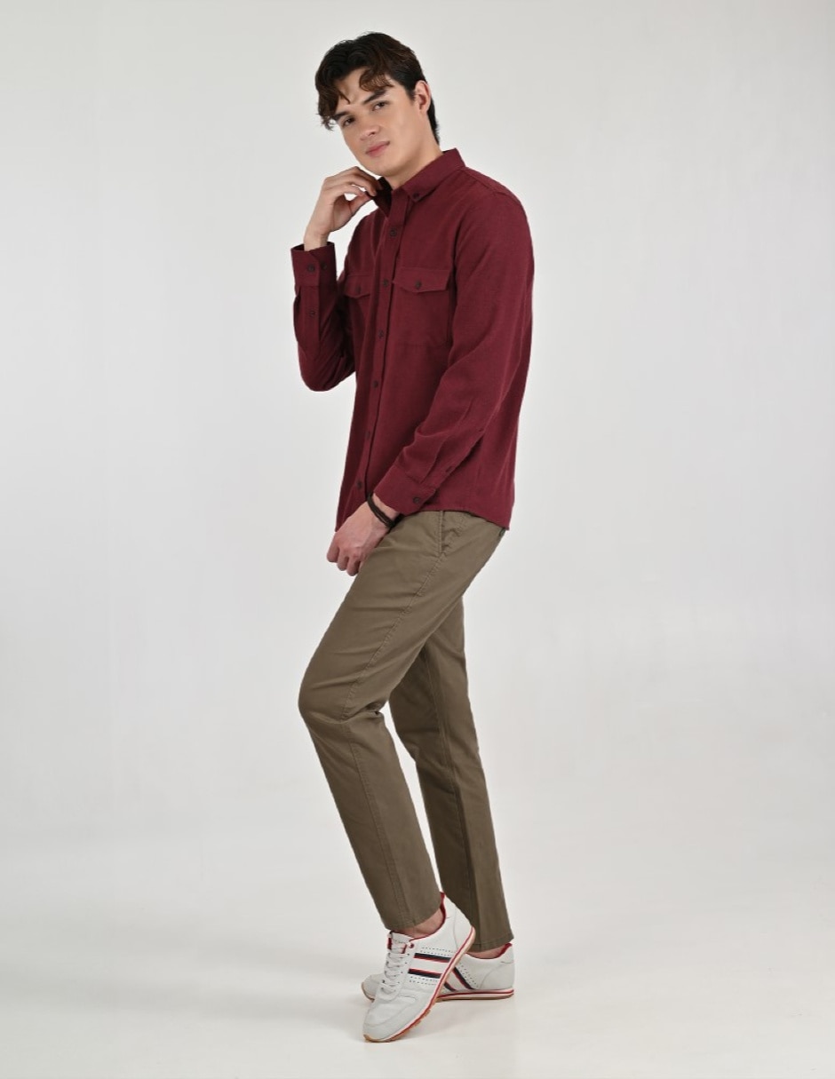 Camisa casual manga larga para hombre 2