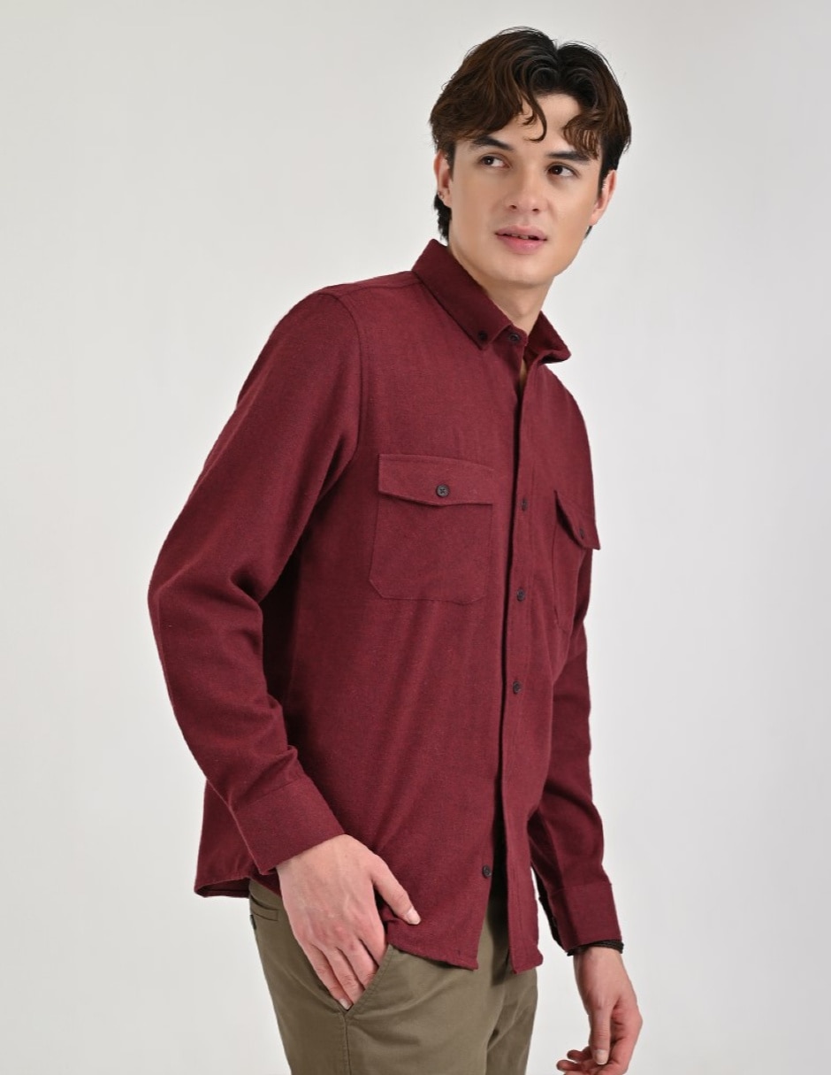 Camisa casual manga larga para hombre 4