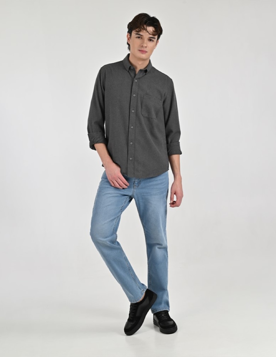 Camisa casual manga larga para hombre 2