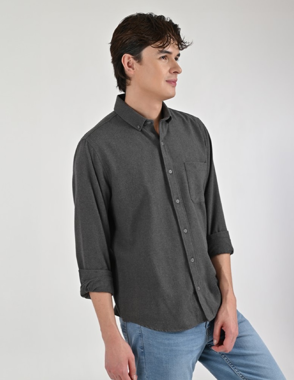 Camisa casual manga larga para hombre 4
