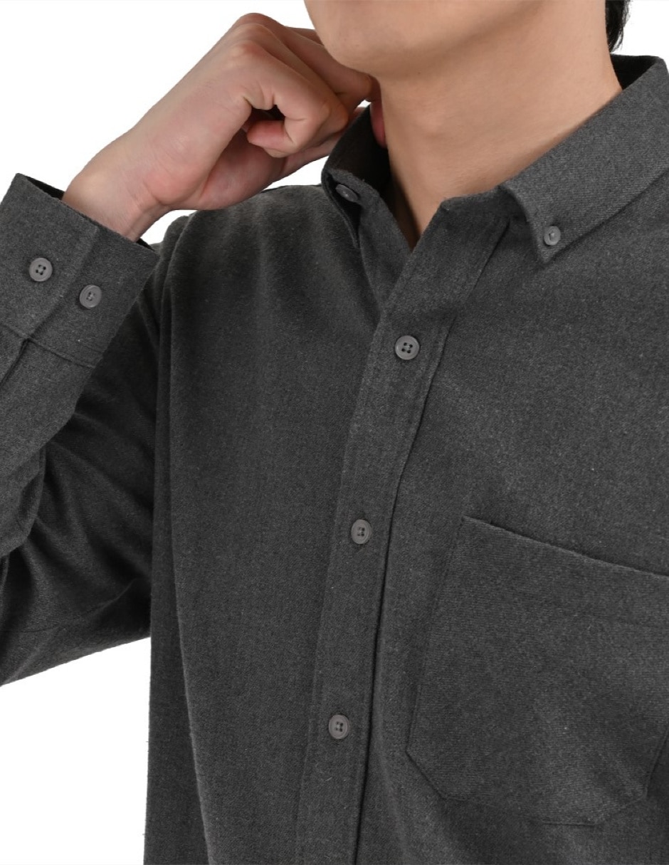 Camisa casual manga larga para hombre 5