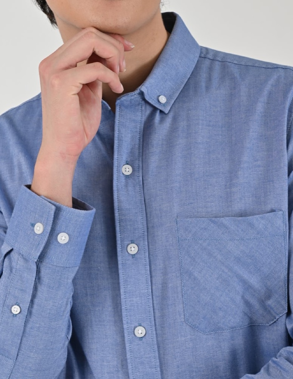 Camisa casual manga larga para hombre 6