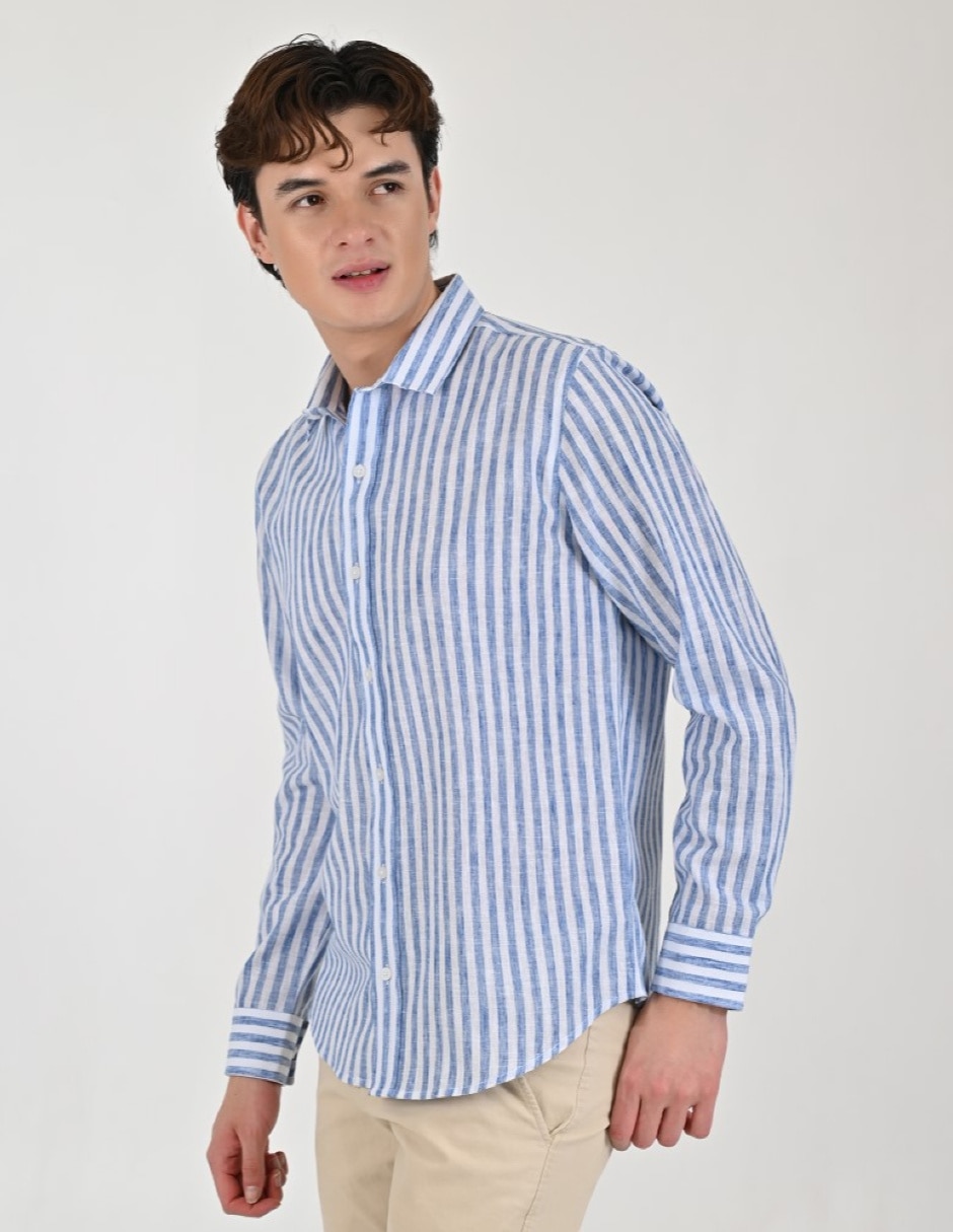 Camisa casual manga larga para hombre 2