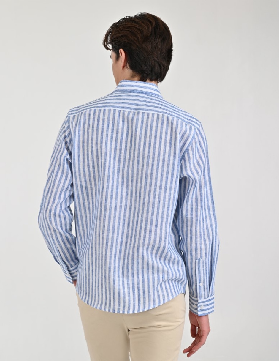 Camisa casual manga larga para hombre 6
