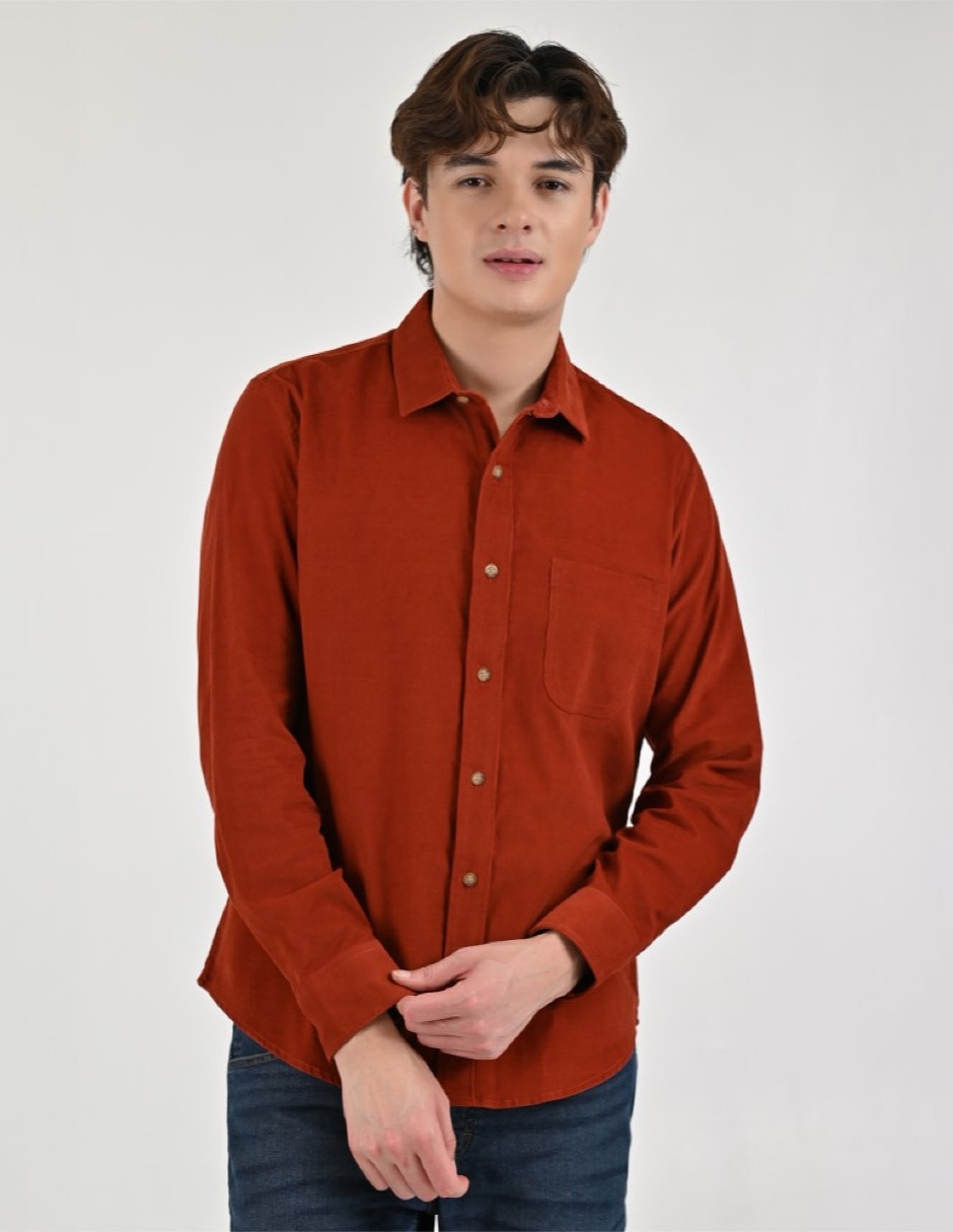 Camisa casual manga larga para hombre 1