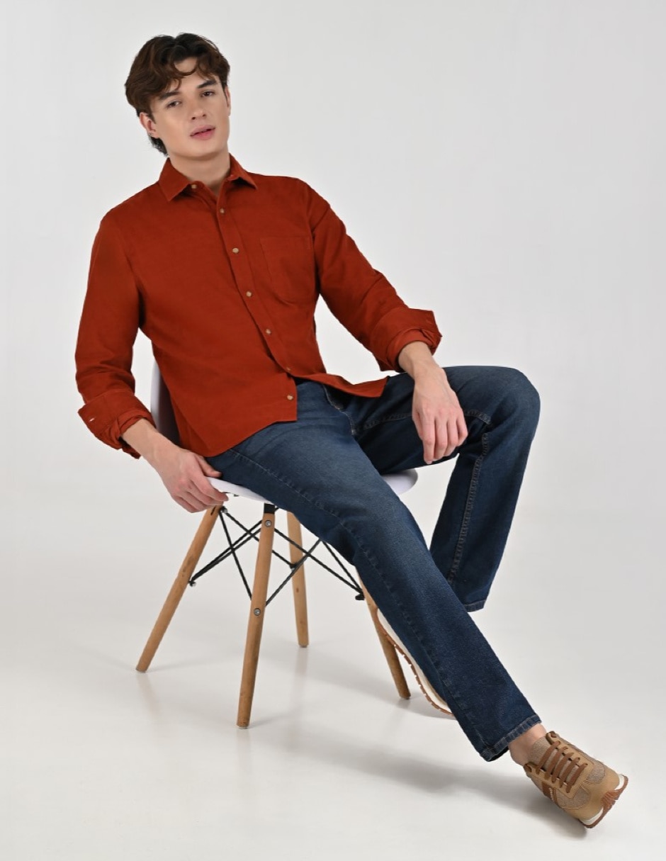 Camisa casual manga larga para hombre 5