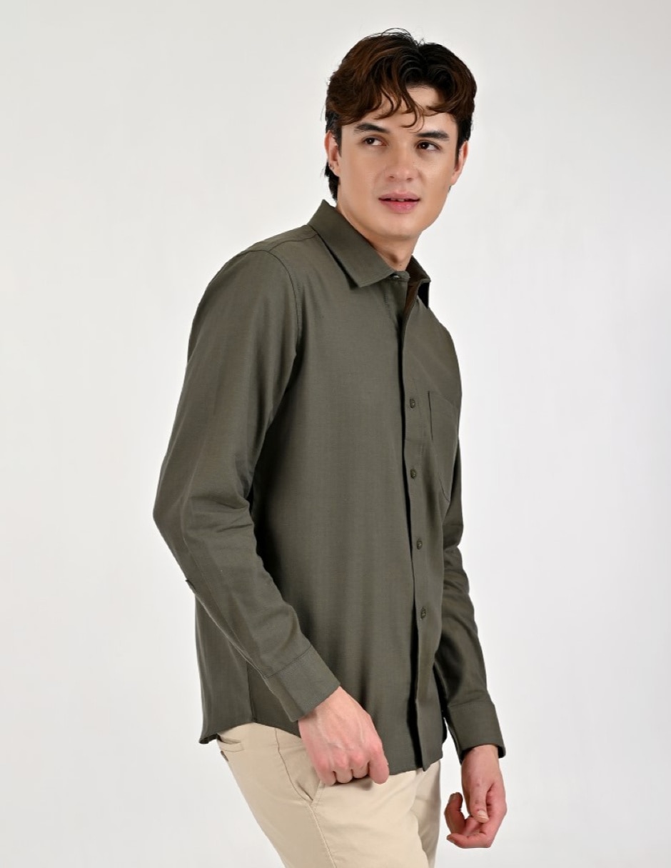 Camisa casual manga larga para hombre 2