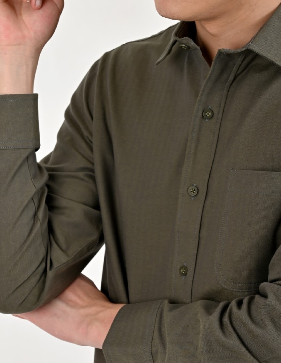 Camisa casual manga larga para hombre 4