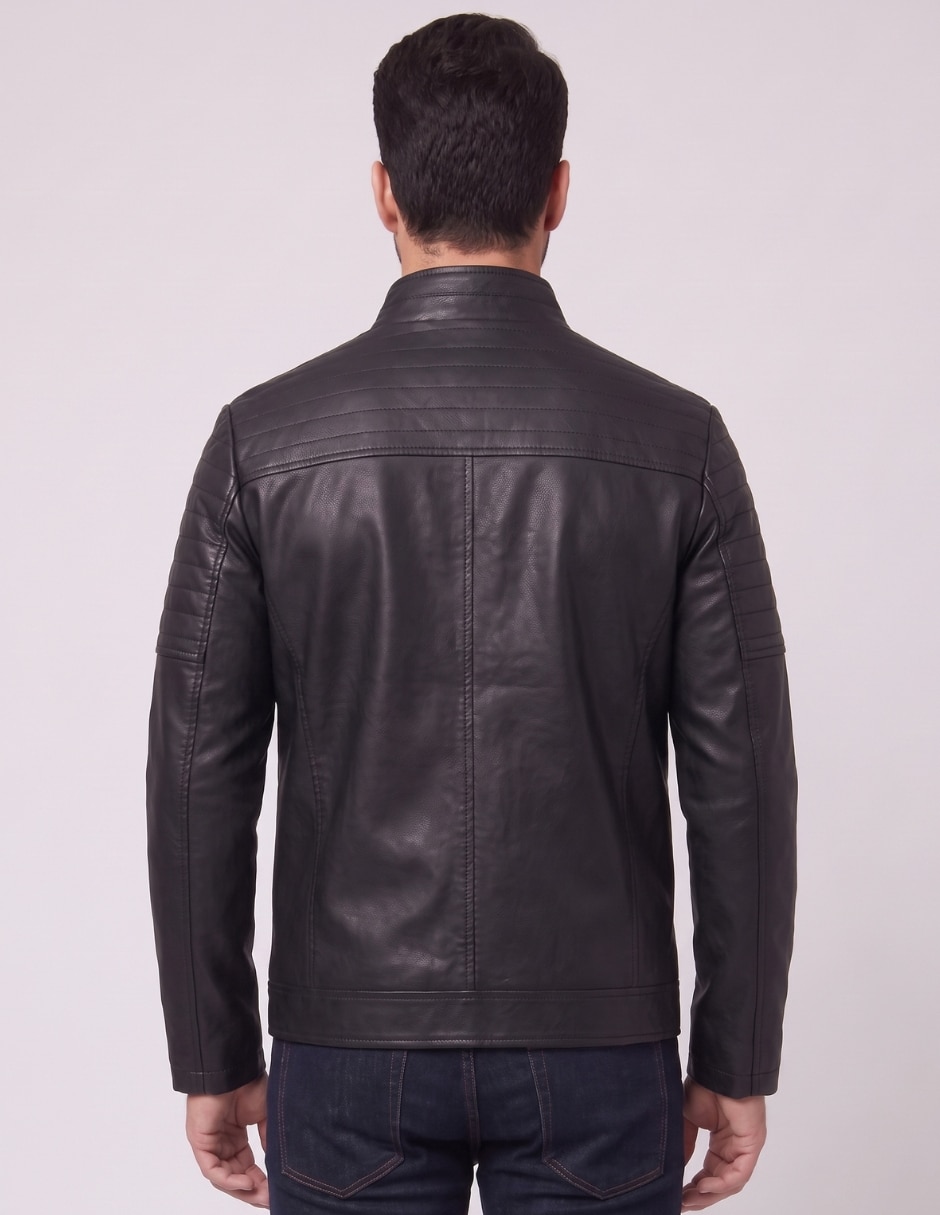 Chamarra casual jk-149 cuello con cierre para hombre 2