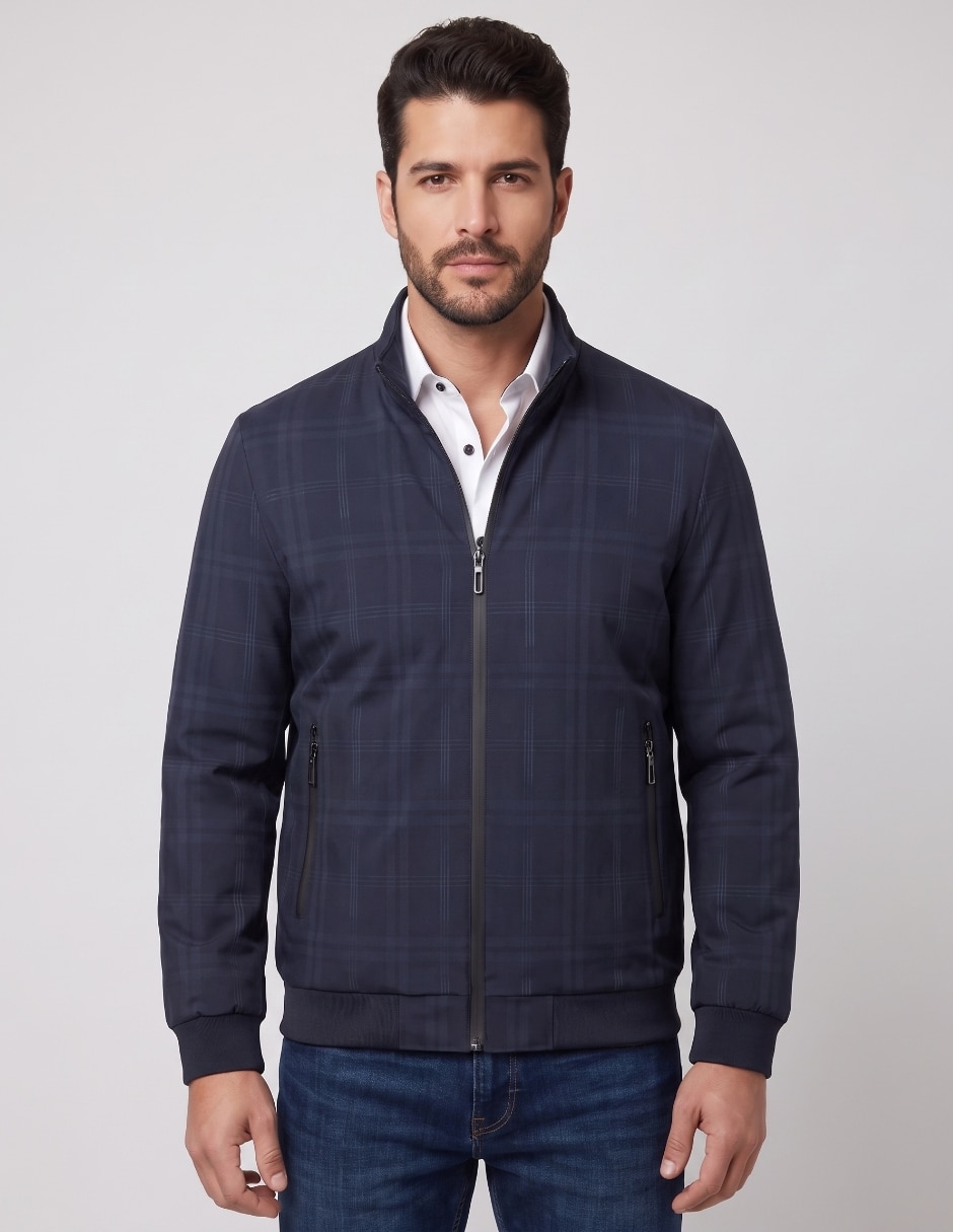 Chamarra casual cuello con cierre para hombre