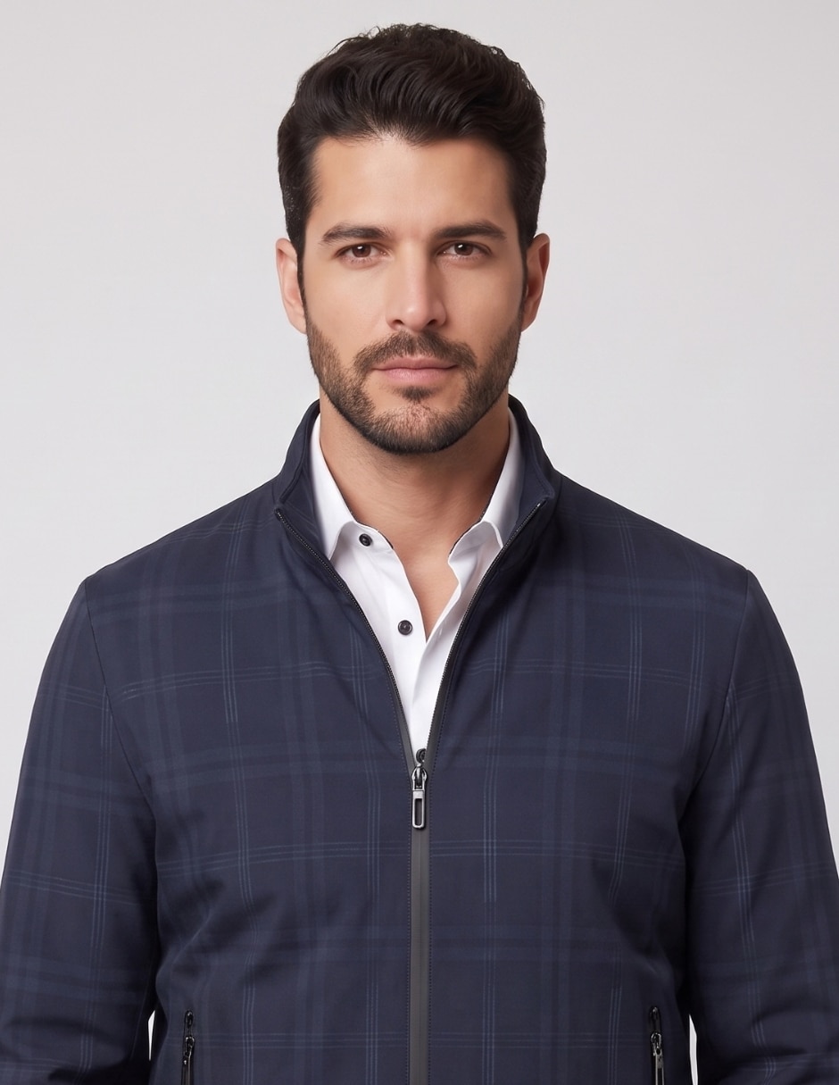 Chamarra casual cuello con cierre para hombre 3