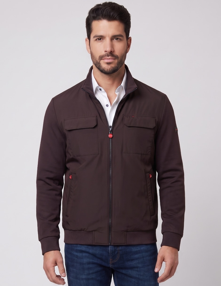 Chamarra casual jk-164 cuello con cierre para hombre