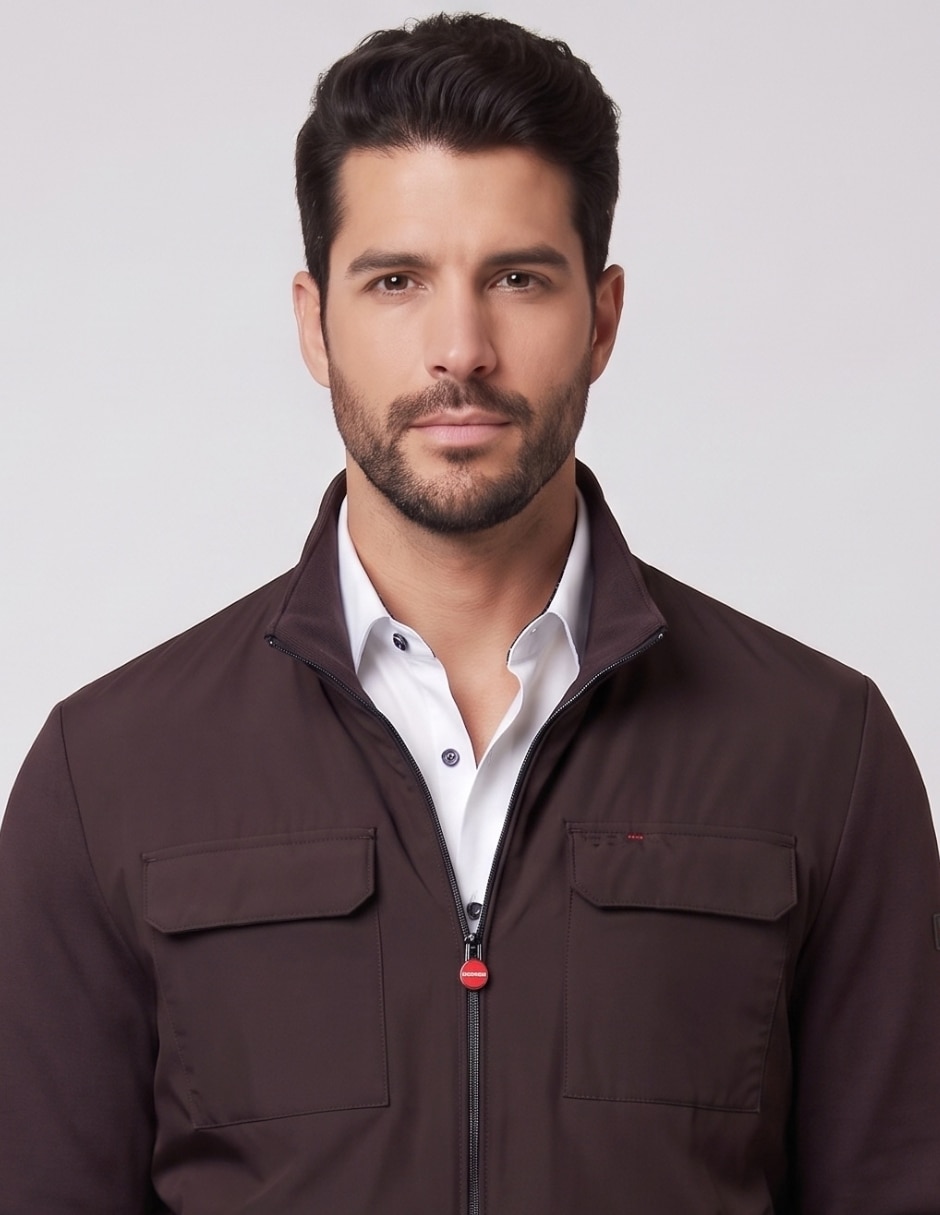 Chamarra casual jk-164 cuello con cierre para hombre 4