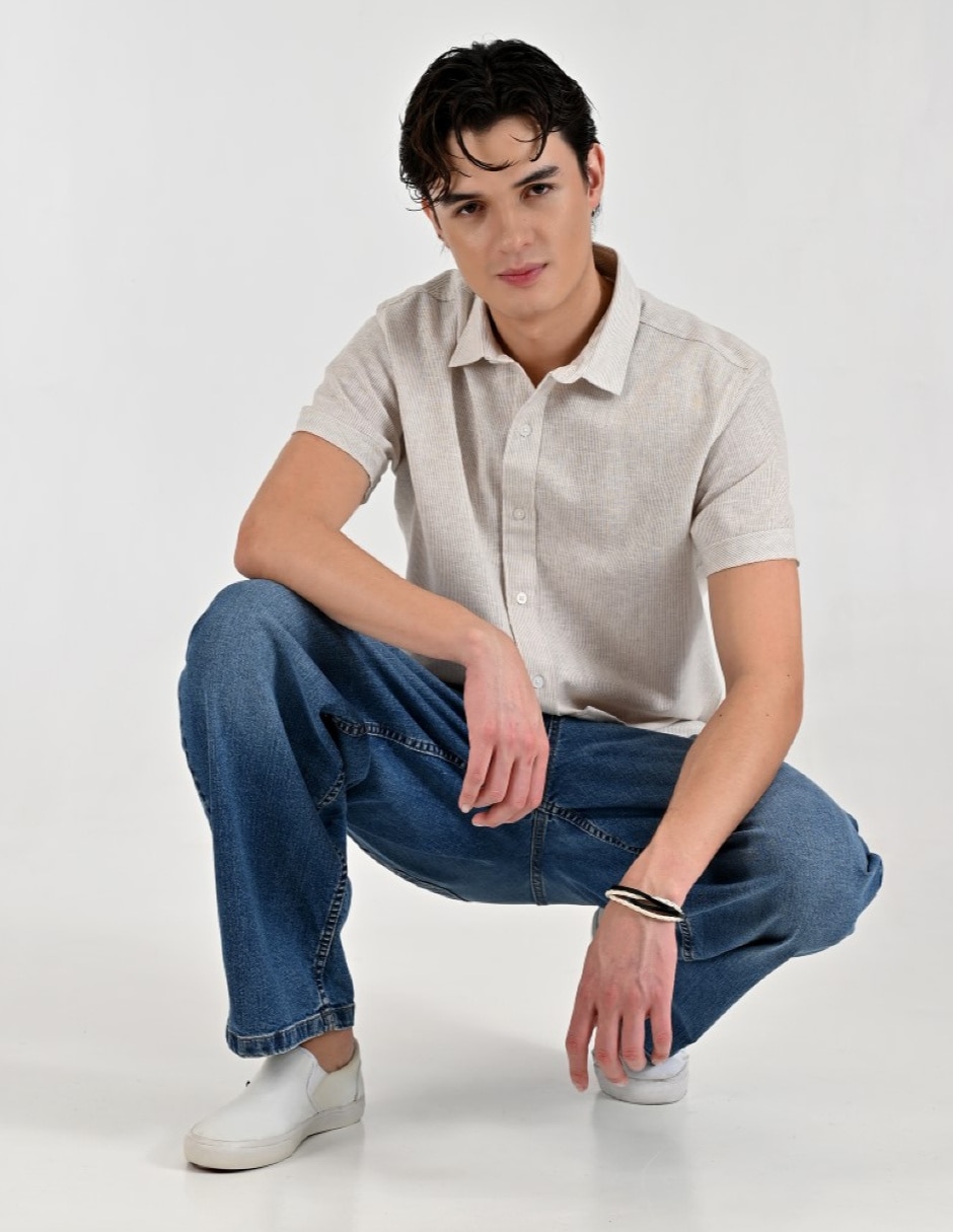 Camisa casual manga corta para hombre 6