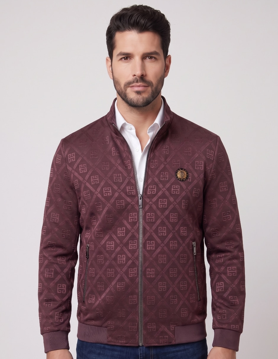 Chamarra casual cuello con cierre para hombre Chamarra casual cuello con cierre para hombre