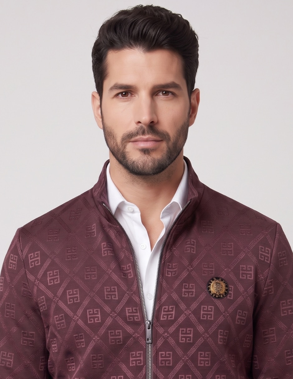 Chamarra casual cuello con cierre para hombre 2