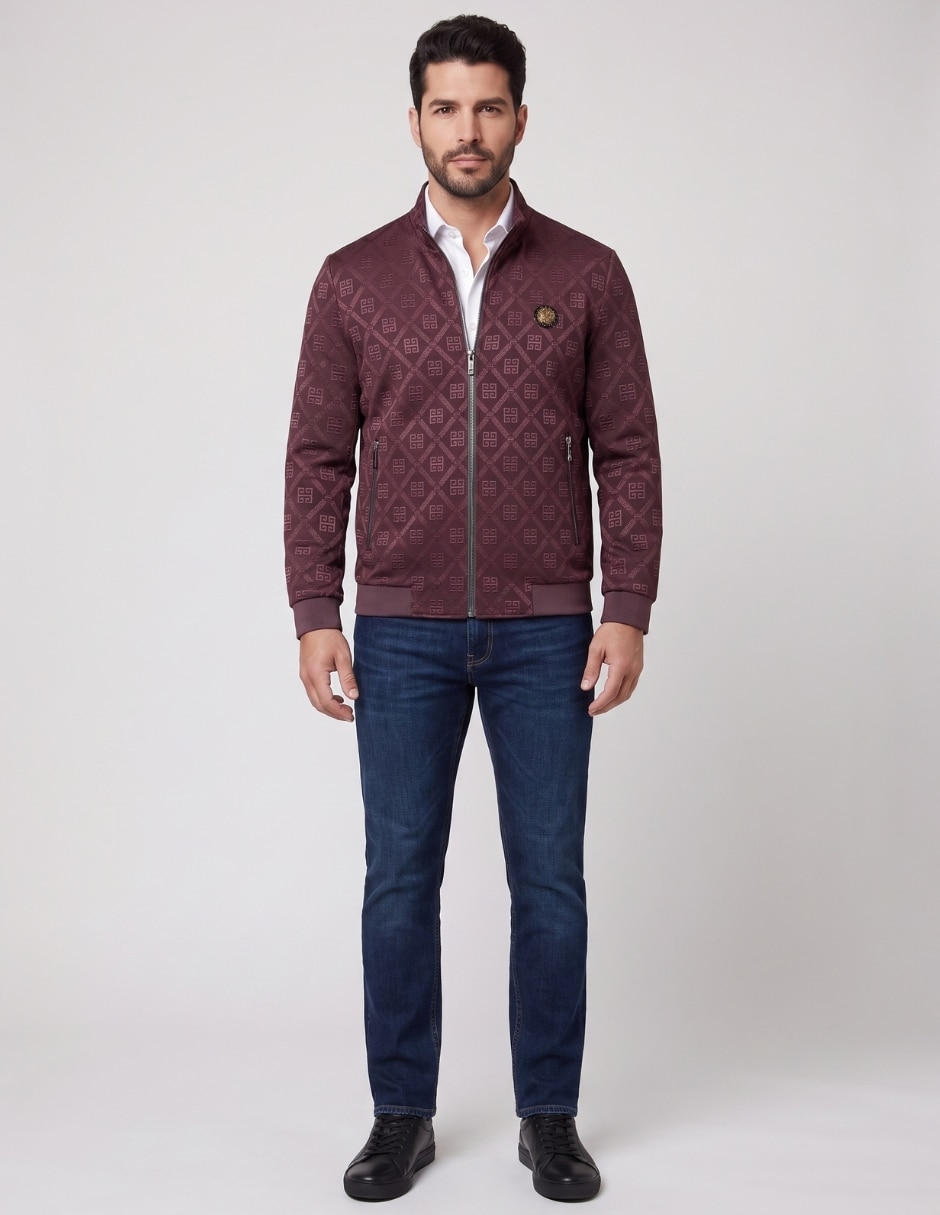 Chamarra casual cuello con cierre para hombre 3