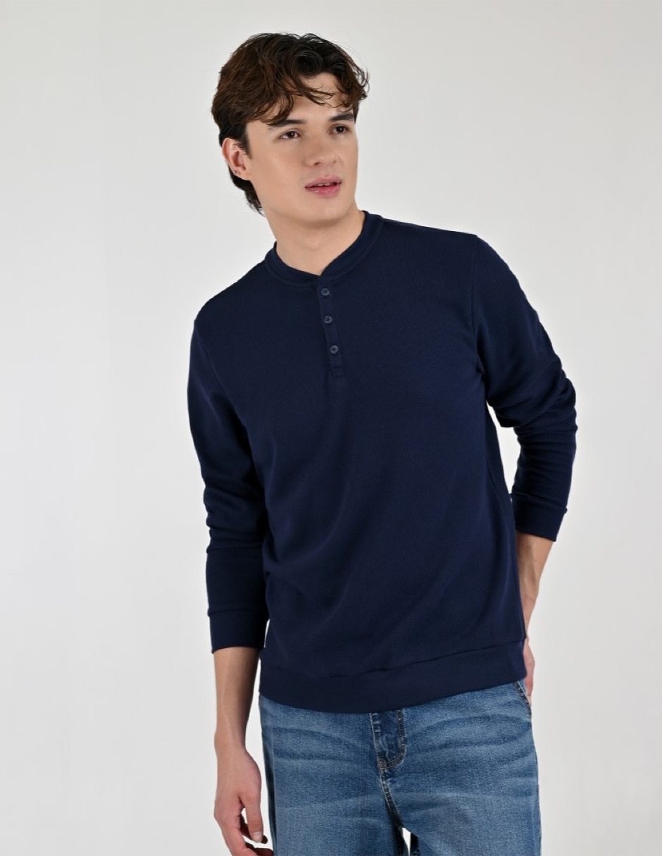 Playera cuello henley para hombre Playera cuello henley para hombre