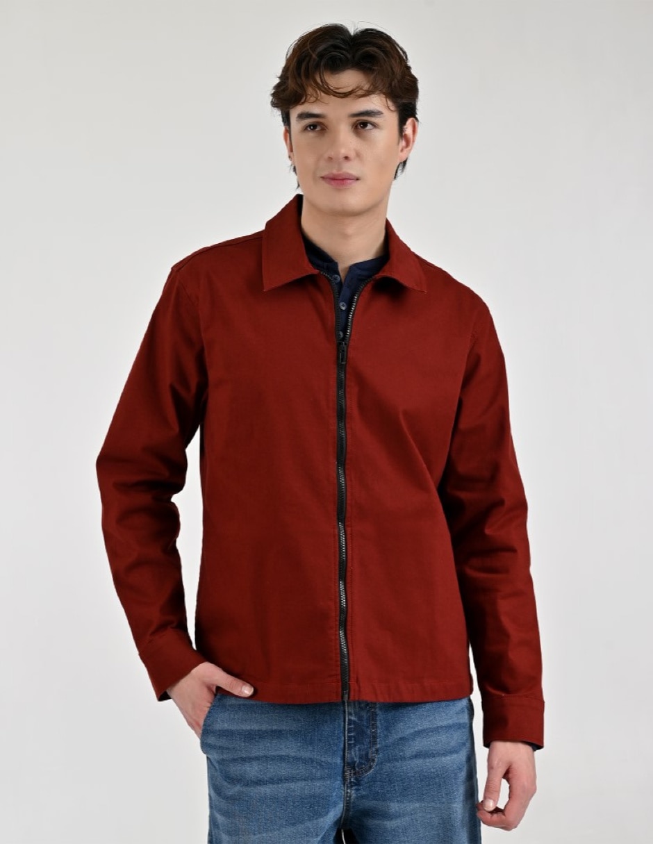 Chamarra casual de algodón con bolsillos para hombre 1