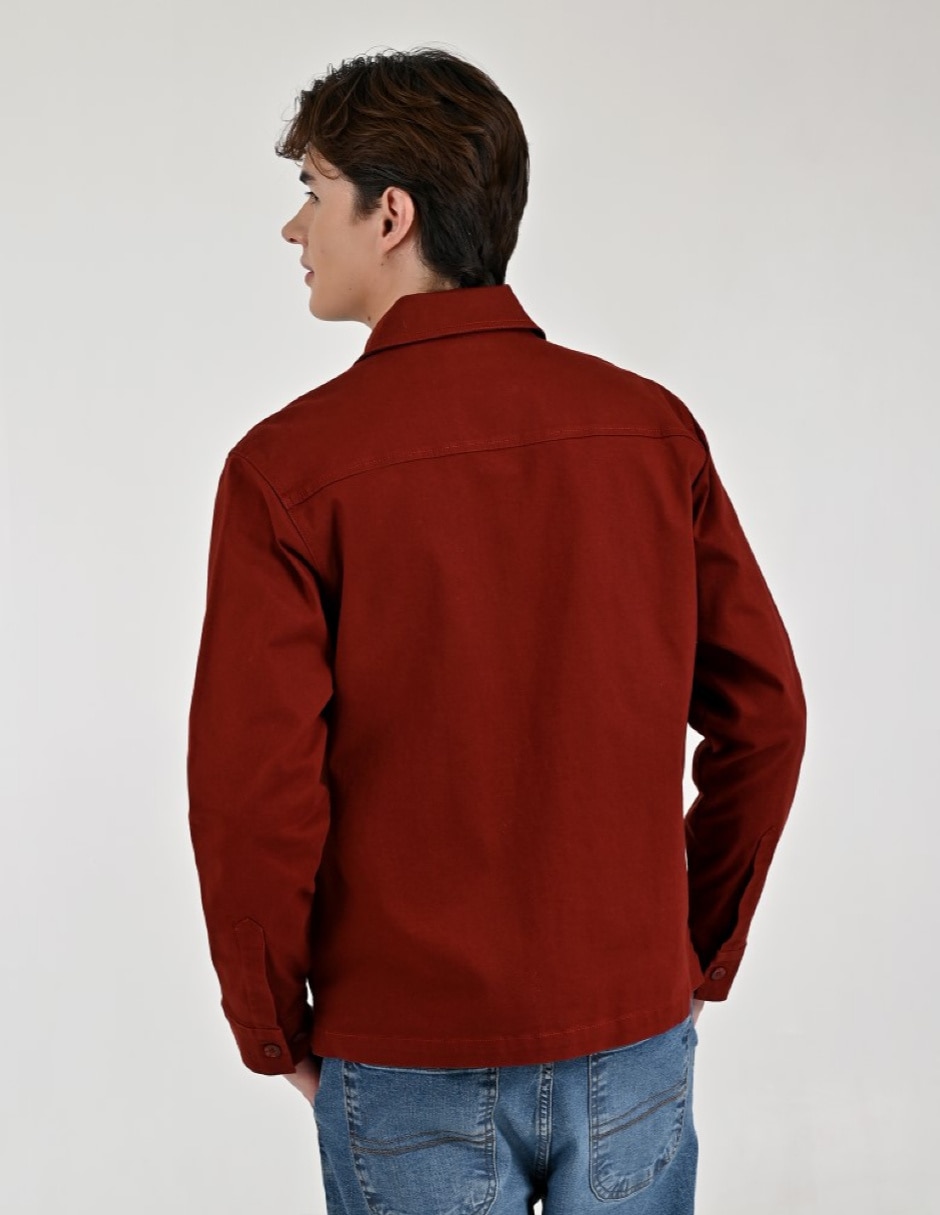 Chamarra casual de algodón con bolsillos para hombre 2