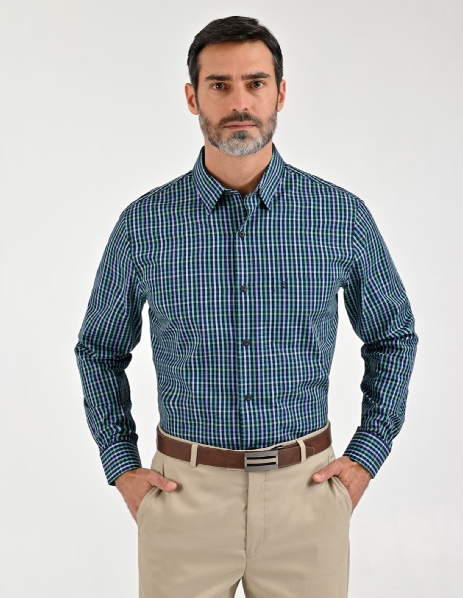 Camisa casual manga larga para hombre
