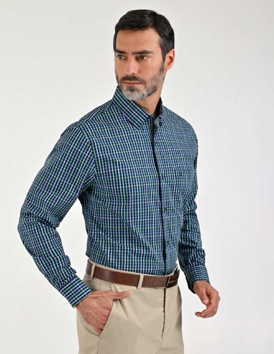 Camisa casual manga larga para hombre 3