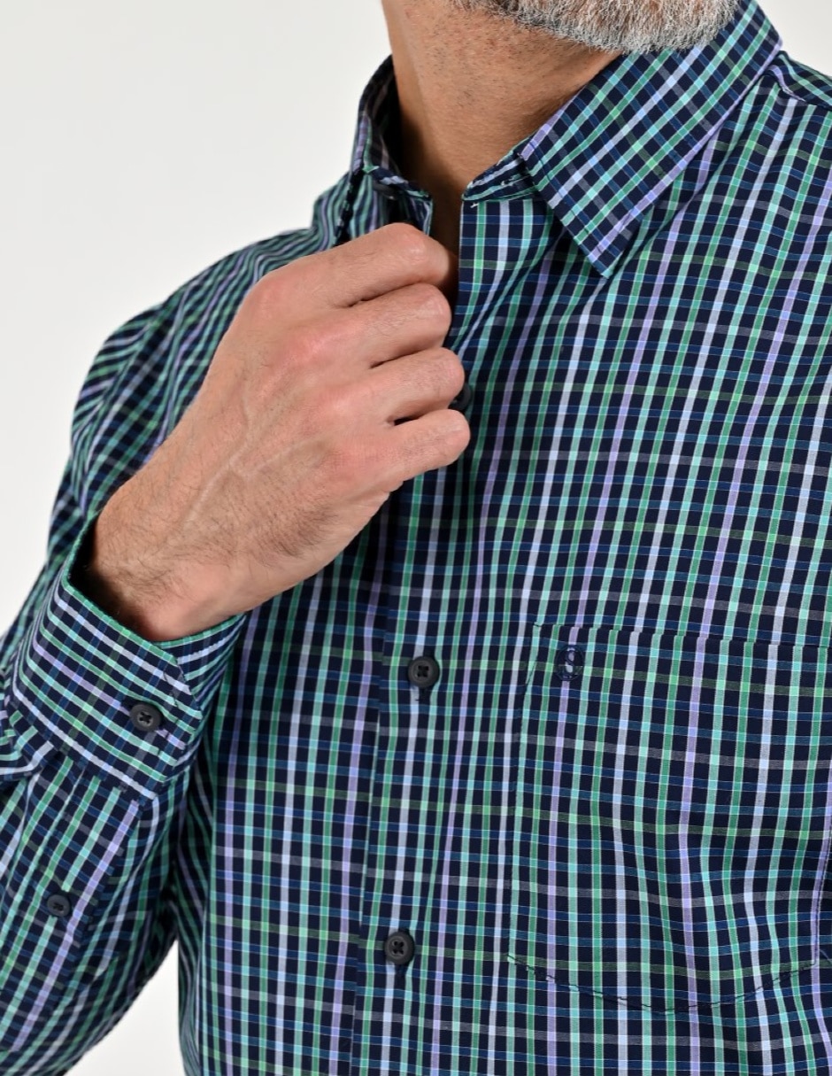 Camisa casual manga larga para hombre 5