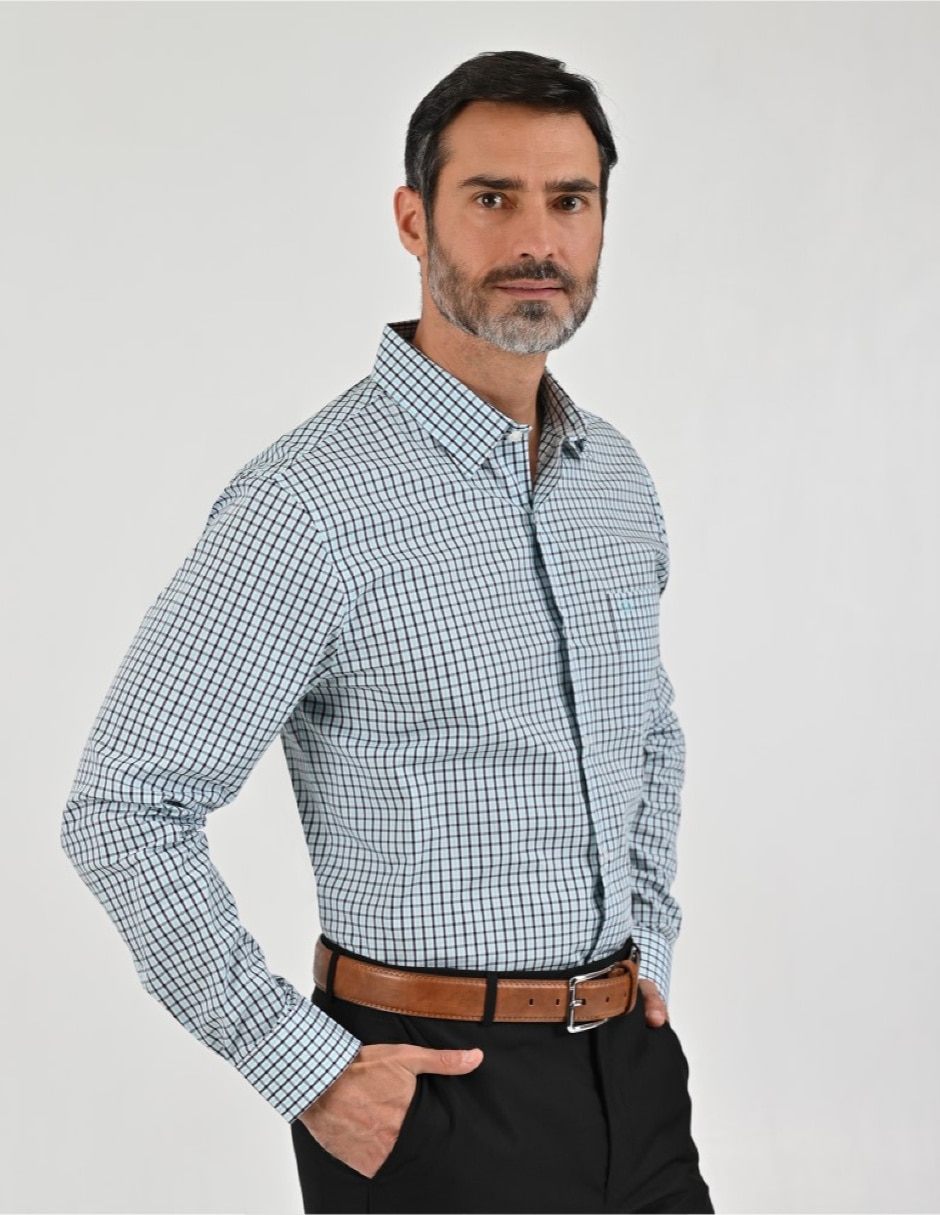 Camisa casual manga larga para hombre 6