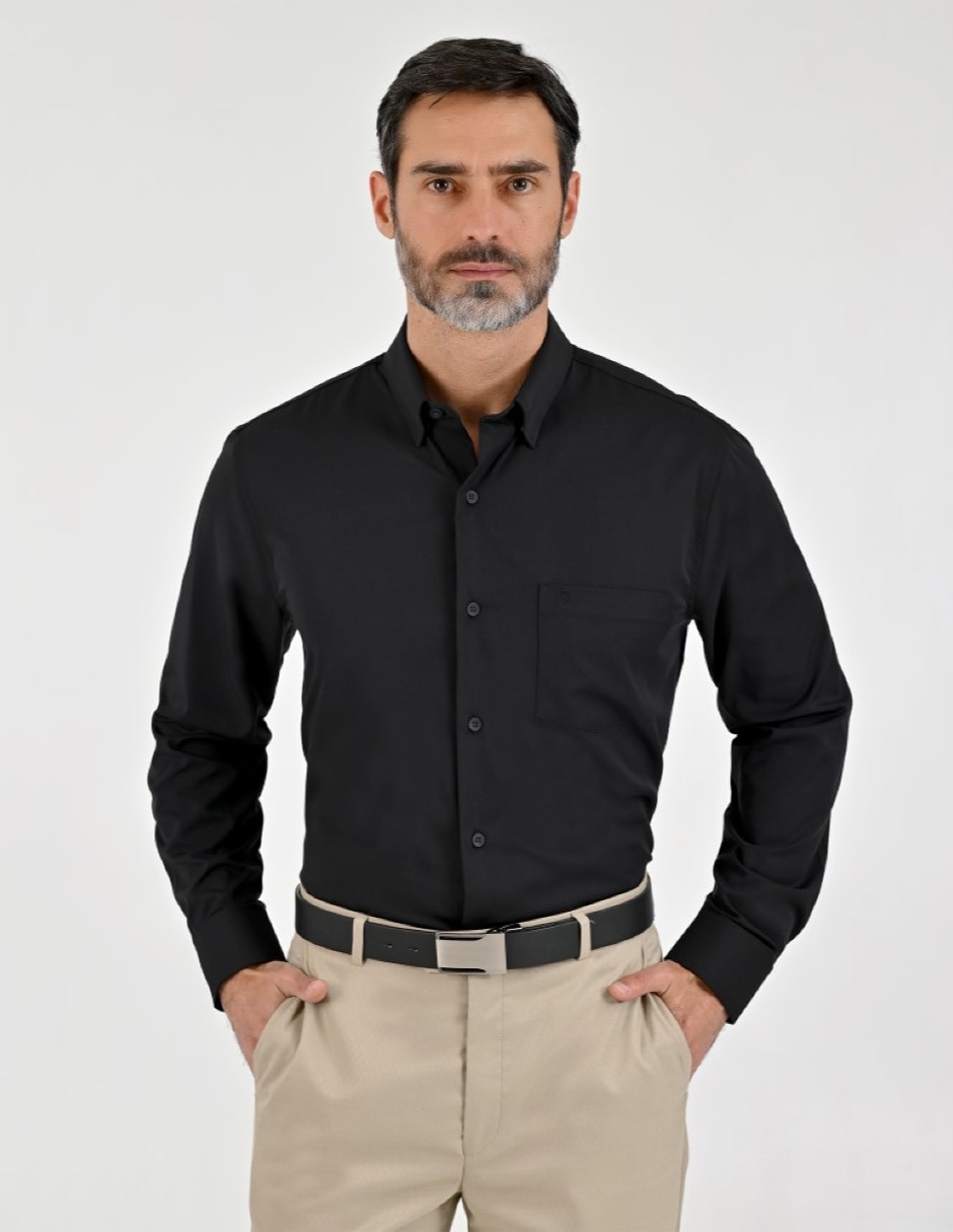 Camisa casual manga larga para hombre 1