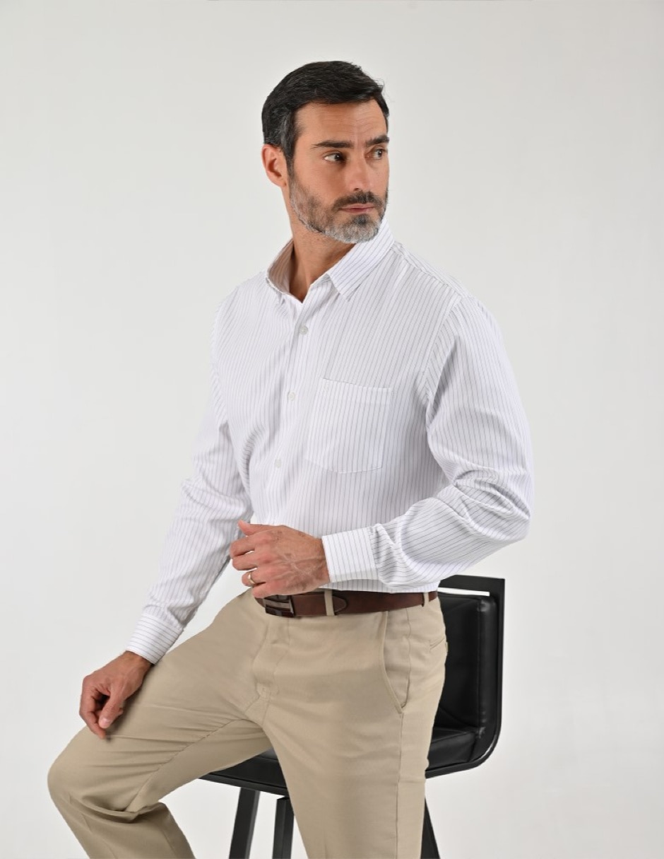 Camisa casual manga larga para hombre 2