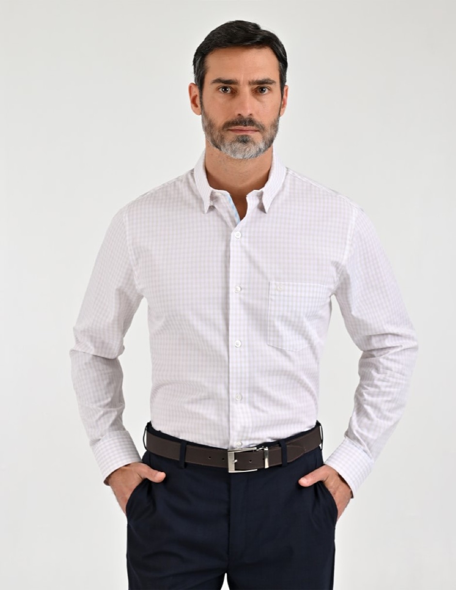 Camisa casual manga larga para hombre