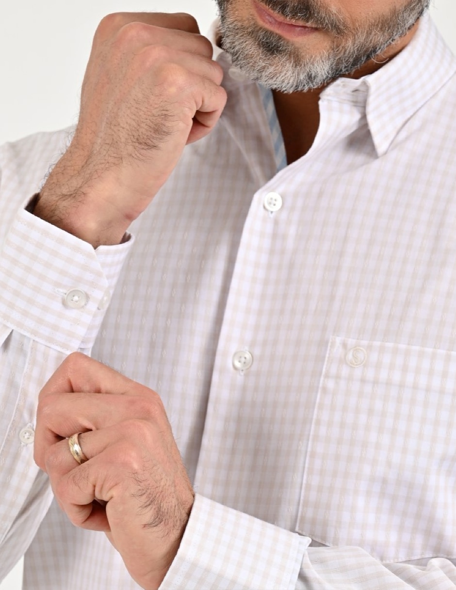Camisa casual manga larga para hombre 5