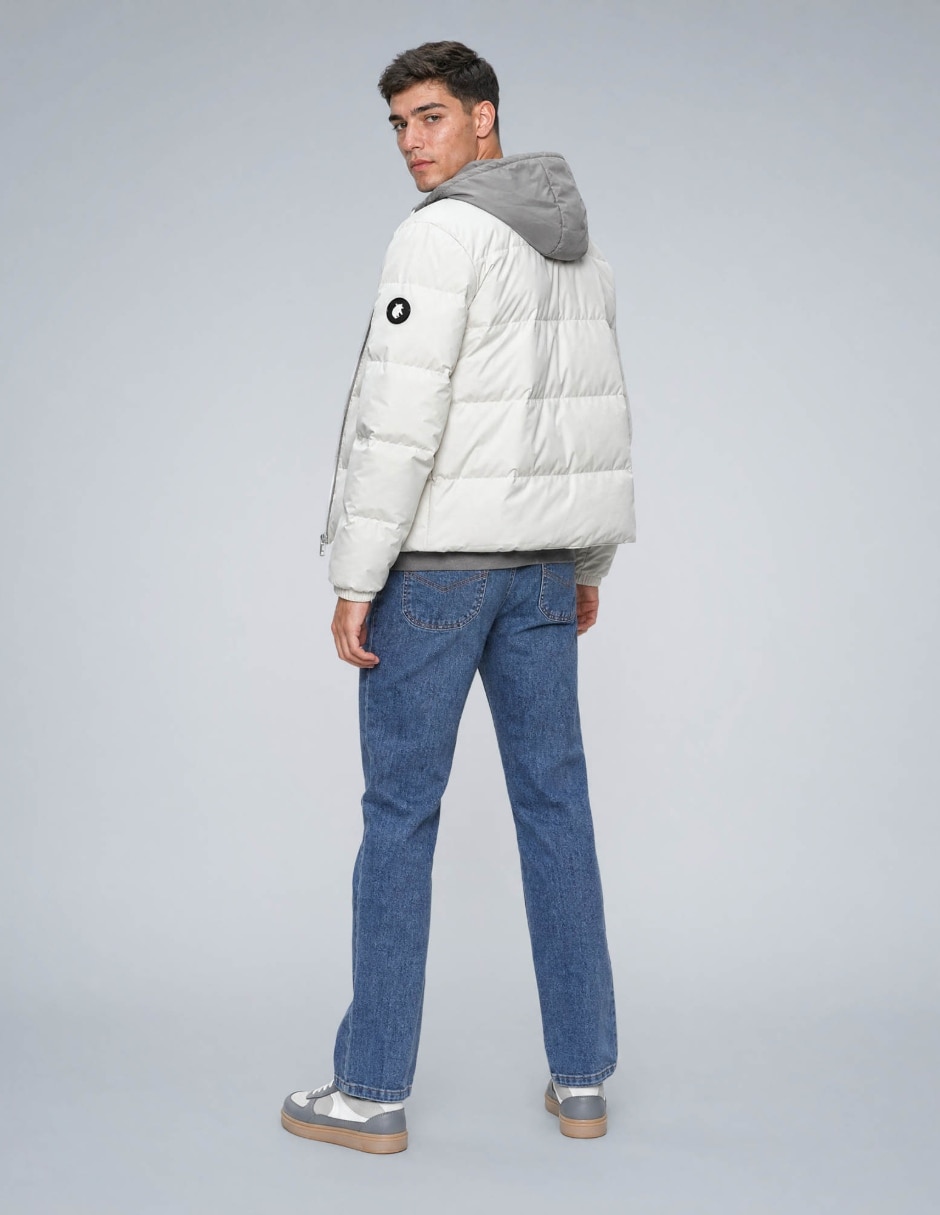 Chamarra acolchada con capucha para hombre 2